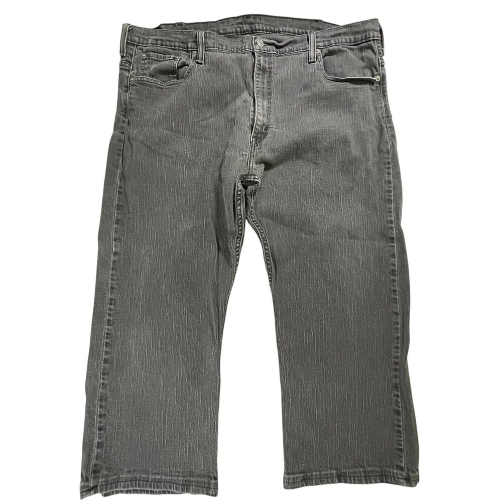 Levis 569 Mens 44x30 Faded Relaxed Straight Wide Leg Denim Jeans Black